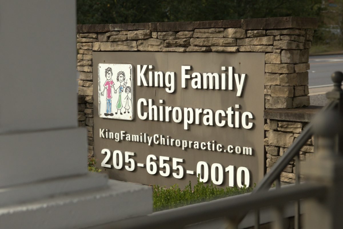 King Family Chiropractic sign on Main Street in Trussville, Alabama